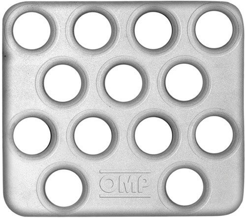 OMP CO-DRIVER'S FOOTREST IN SANDBLASTED ALUMINIUM SILVER