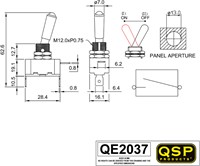 Toggle switch - on/off - LED White - 12V 20A-2