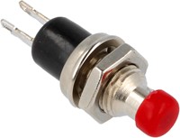 Push button small - Red - 12V/1A