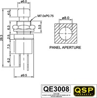 Push button small - Red - 12V/1A-2
