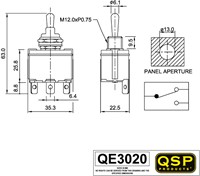 Toggle switch Waterproof - on/off/on-2