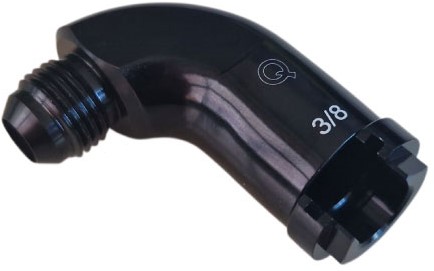 QSP snelaansluiting 90° Alu female D08 (8mm) - schroefversie