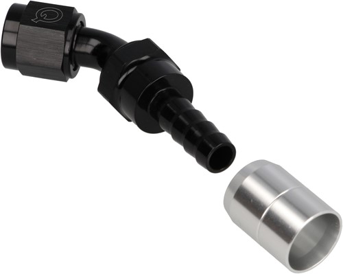QSP krimp slang adapter 45° AN6