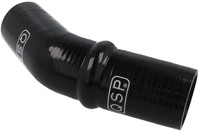 QSP Siliconen balg - 45° bocht - 51 mm - Zwart