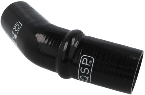 QSP Siliconen balg - 45° bocht - 51 mm - Zwart