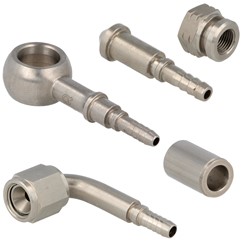 Stainless steel compression fittings for PTFE hose