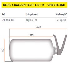 OMP CMSST6 Extinguisher - 3KG - Manually activated-2