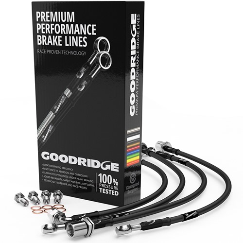 Stainless steel brake hose set SKODA FABIA COM - Classic Black (matte) Coating